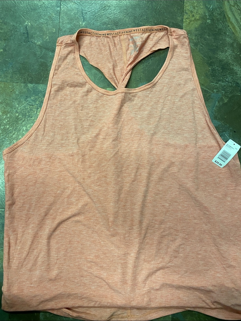 Nine West Peach Heather Racerback Tank 2XL